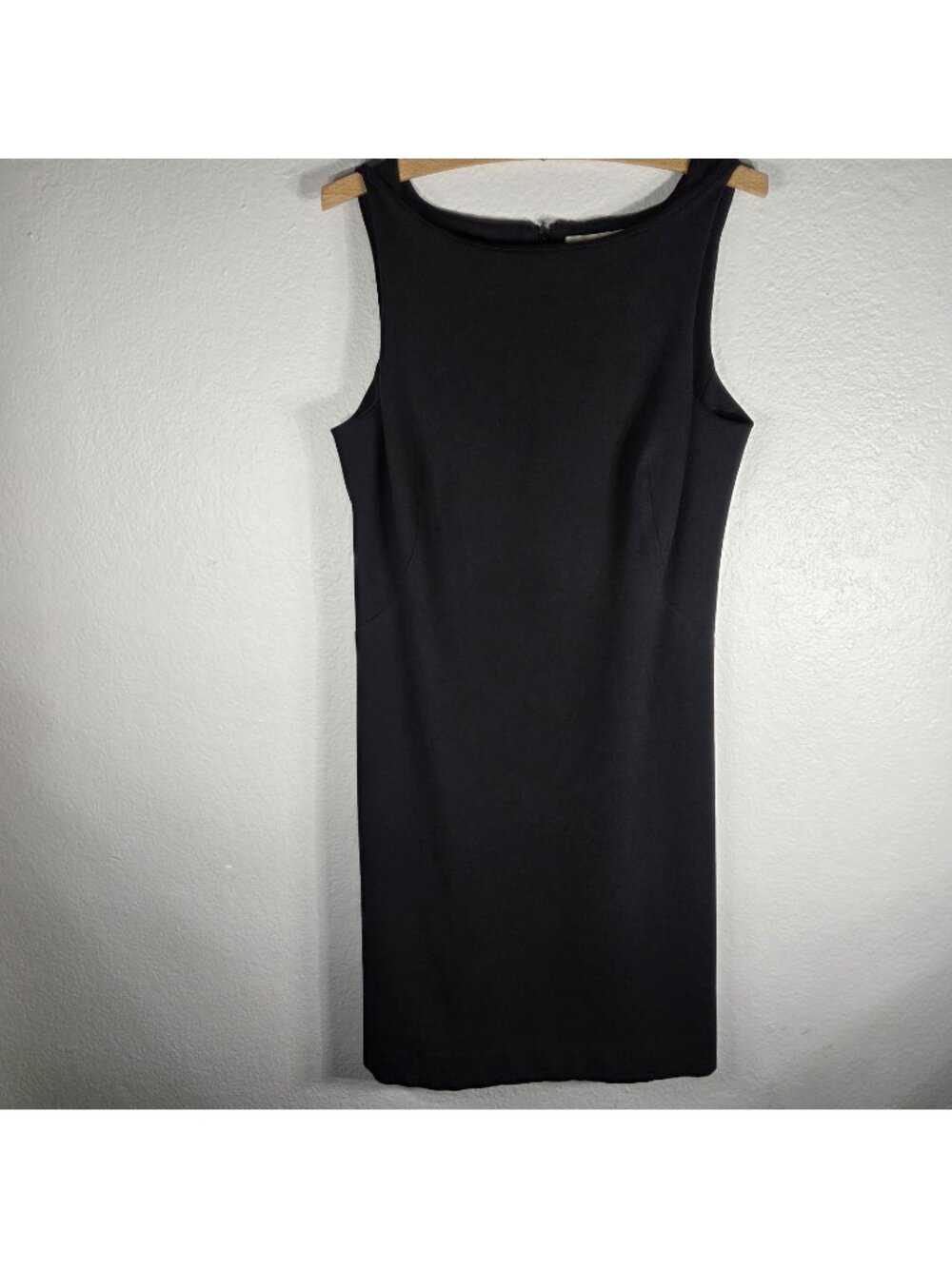 MM Lafleur Sheath Dress Black Size 16 Sleeveless Twist Neck Zip Back Midi